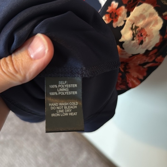 Lulus Shifting Dears Navy Floral Cold Shoulder Long Sleeve Dress Women Large NEW - Picture 10 of 10